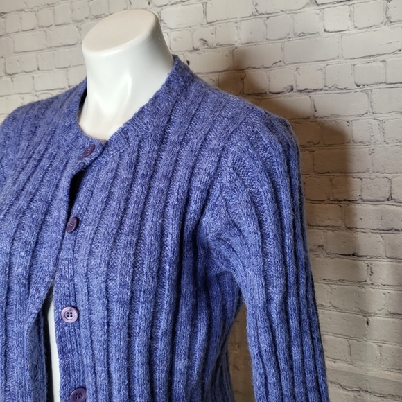 The Limited Vintage Purple Ribbed Knit Cardigan - Size L - Picture 7 of 10